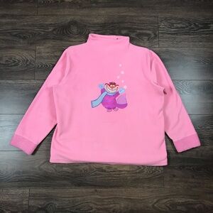 Disney Store Women’s Vintage 2000’s Winter Pink Cheshire Cat Pullover Fleeces L